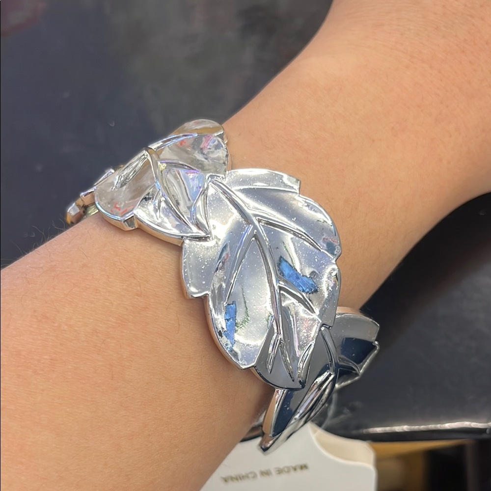 **bundle 3 for $15** Silver Leaf Bracelet